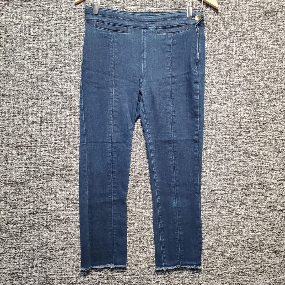 Pilcro Anthropologie High Rise Skinny Jeans Womens 26 Dark Wash Seamed Raw Hem